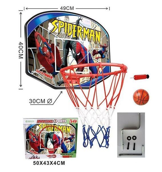 Дитячий ігровий набір Баскетбольне кільце з м'ячем і насосом Spider Man 49 х&nbsp;40 см 44496 фото