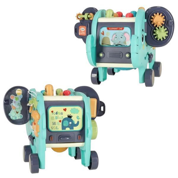 Многофункциональная игрушка Каталка Пальчиковый лабиринт Стучалка Whac-a-mole Слоник 36510 фото