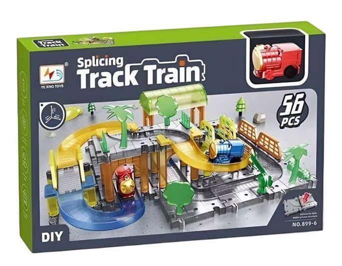 Трек для машинок 2 рівні Локомотив Аксесуари Splicing Track Train 56 елементів 44393 фото