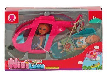 Игровой набор для девочки 2 Куклы с вертолетом Nini Love 33641 фото