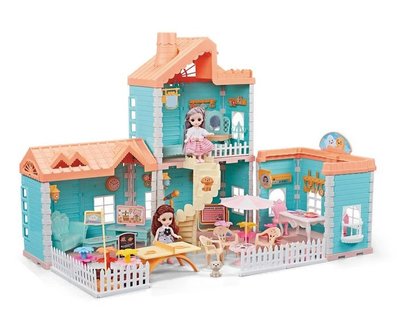 Будиночок для ляльок 2-поверховий із фігурками та меблями 176 деталей 33696 фото