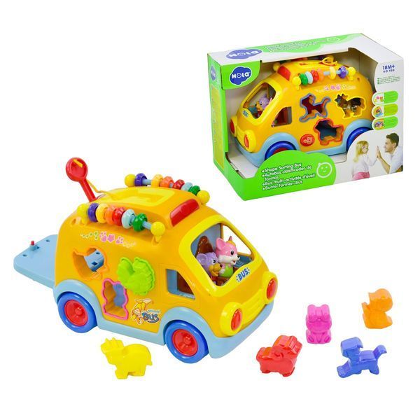Музыкальная машинка сортер Веселий автобус Hola toys Английское озвучивание 30933 фото