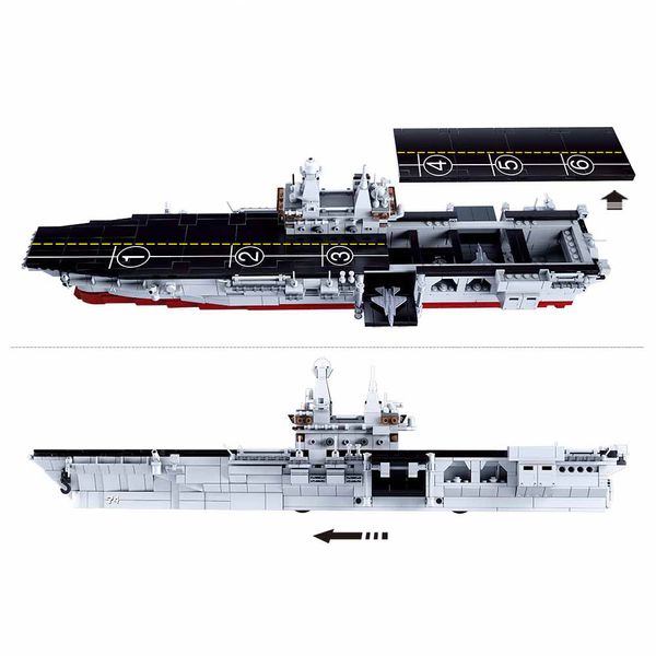 Конструктор военный корабль Авианосец Sluban Model Bricks 1088 деталей 29537 фото