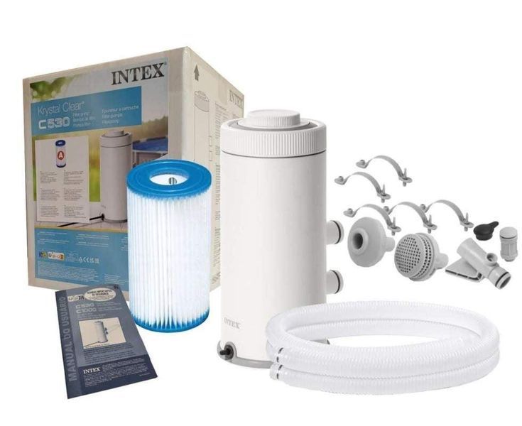 Картриджный Фильтр насос для бассейна Интекс Intex диаметром до 4,6 м производительность 2006 л/час 39919 фото