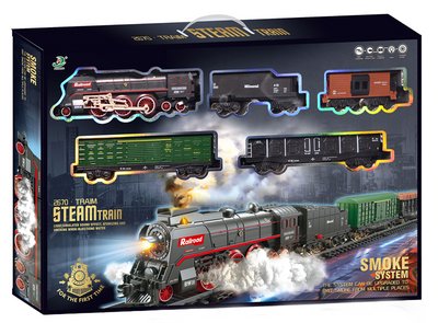 Дитяча залізниця з димом світлом і звуком Steam Train 151 х 92,5 см 32052 фото