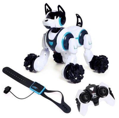 Інтерактивний Робот Собака на радіокеруванні з браслетом Білий 29278 фото