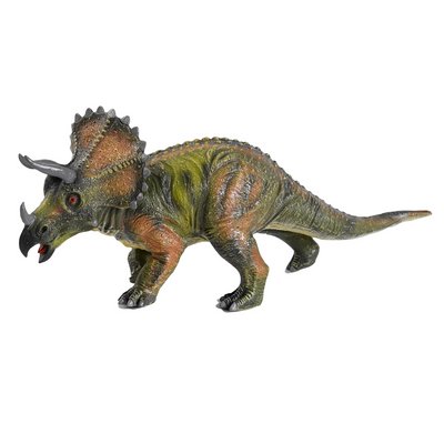 Великий гумовий Динозавр музичний Тріцератопс Темно-зелений 21315 фото