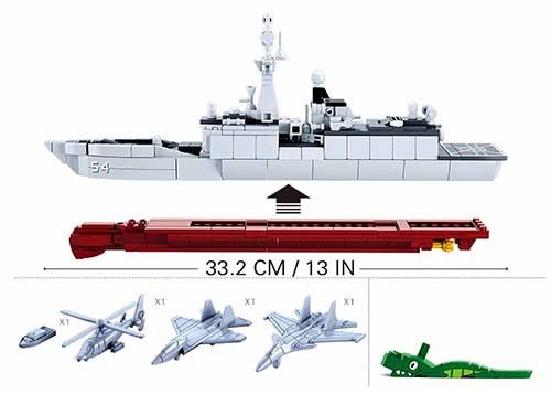 Конструктор военный корабль Крейсер Sluban Model Bricks 459 деталей 29538 фото