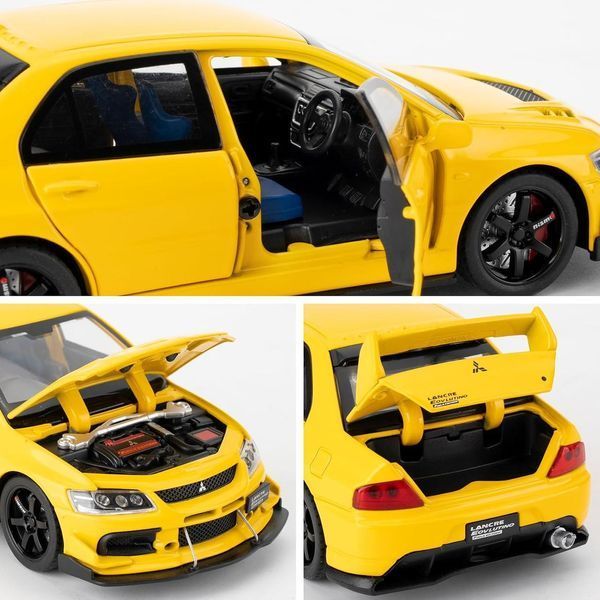 Металлическая машинка инерционная с эффектами Mitsubishi Lancer Evolution Авто Эксперт Желтый 43595 фото