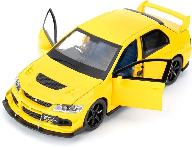 Металлическая машинка инерционная с эффектами Mitsubishi Lancer Evolution Авто Эксперт Желтый 43595 фото