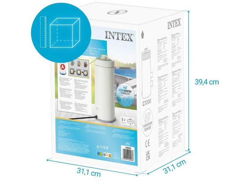 Картриджный Фильтр насос для бассейна Интекс Intex объемом воды до 17000 л производительность 3785 л/час 39920 фото