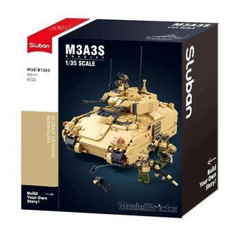 Военный конструктор танк с фигурками и подвижными деталями&nbsp;M3A3 Bradley Sluban ModelBricks 905 деталей 43496 фото