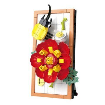 Конструктор для детей Картина с цветами и насекомым Flowers 241 деталь 38598 фото