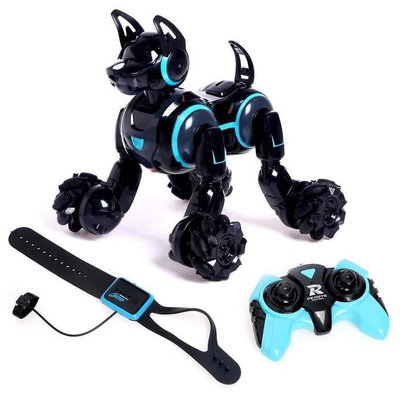 Інтерактивний Робот Собака на радіокеруванні з браслетом Чорний 29279 фото