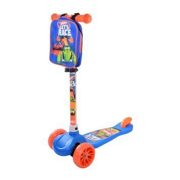 Трехколесный самокат со светящимися колесами Hot Wheels Синий 28670 фото