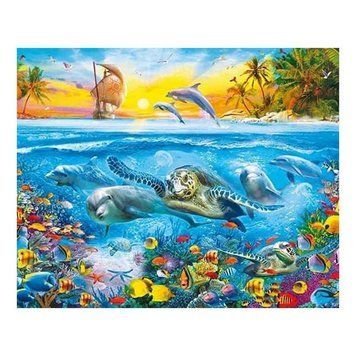 Алмазна мозаїка Морські мешканці 40x30 см Вид 13 20445 фото