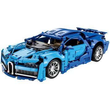 Детский конструктор Машина с подсветкой Bugatti Бугатти 1408 деталей Синий 36979 фото
