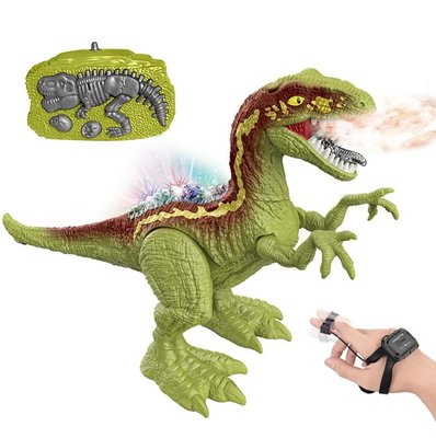 Інтерактивний динозавр на радіокеруванні із сенсорним браслетом Зелений 33418 фото