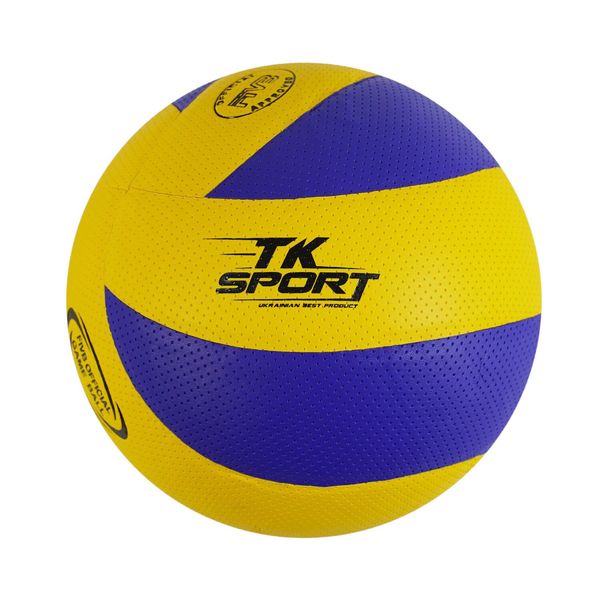 Мяч волейбольный PVC 280-300 грамм TK Sport Желто-синий 34101 фото