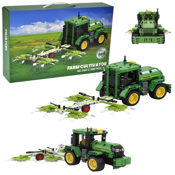 Конструктор Трактор с культиватором Farm Cultivator 500 деталей Зеленый 43502 фото