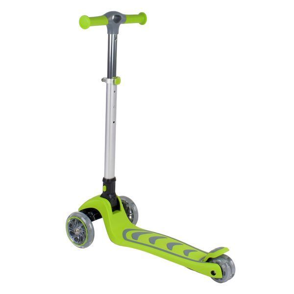 Трехколесный детский самокат складной со светящимися колесами Best Scooter Салатовый 26875 фото