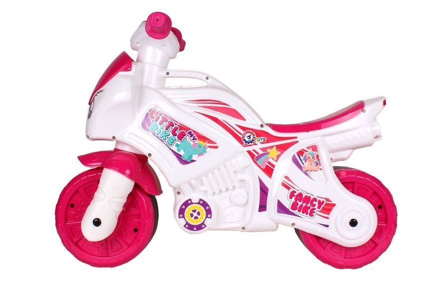 Каталка Толокар Мотоцикл Technok Toys со звуком и светом Бело-Розовый 39129 фото