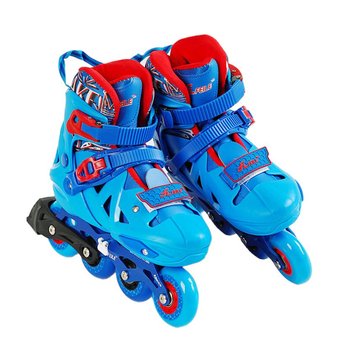 Ролики детские PU колеса с подсветкой Skates размер 34 - 37 Голубой 32886 фото