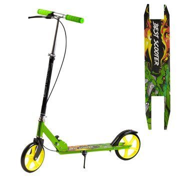 Самокат двухколесный Best Scooter с ручным тормозом Зеленый 22627 фото