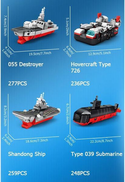Конструктор Робот трансформер Лінкор Battleship 4 в 1 Sembo 1021 деталь 36062 фото