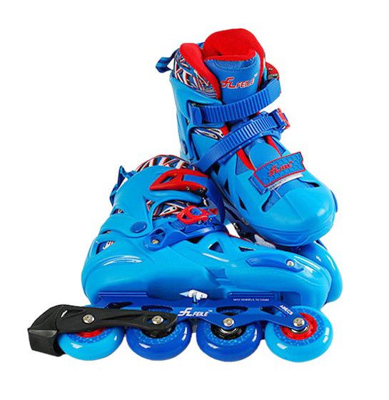 Ролики детские PU колеса с подсветкой Skates размер 34 - 37 Голубой 32886 фото