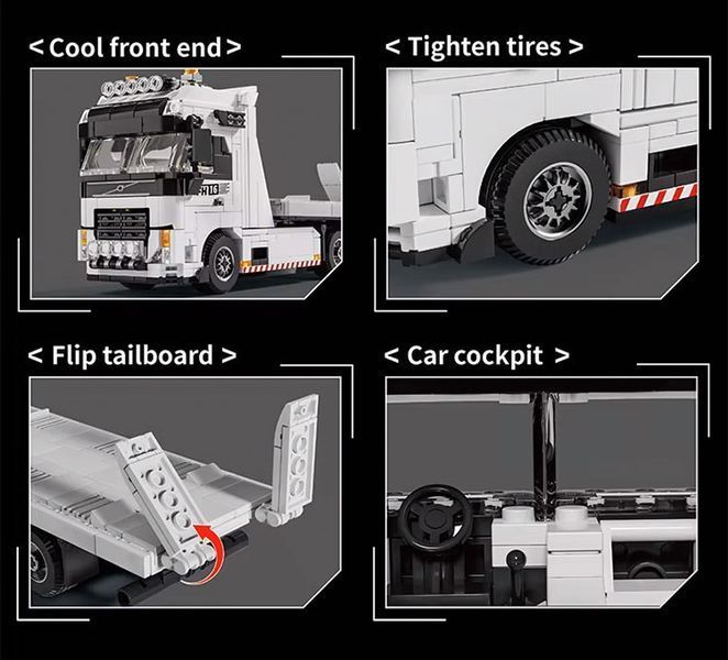 Конструктор машинка Трейлер Эвакуатор Volvo FH16 Mega Tow Pro 670 деталей 44151 фото