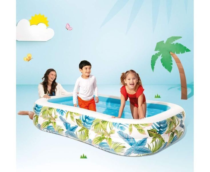 Дитячий надувний басейн Інтекс Intex 229 х 152 х 48 см, об'єм 600 л від 3 років Аква 39922 фото