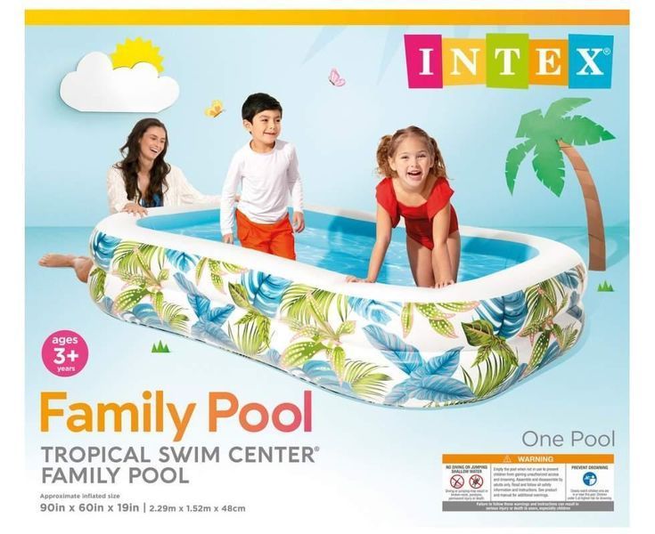 Дитячий надувний басейн Інтекс Intex 229 х 152 х 48 см, об'єм 600 л від 3 років Аква 39922 фото