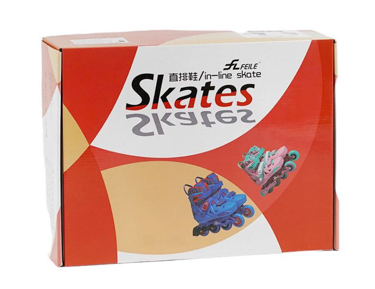 Ролики детские PU колеса с подсветкой Skates размер 34 - 37 Голубой 32886 фото