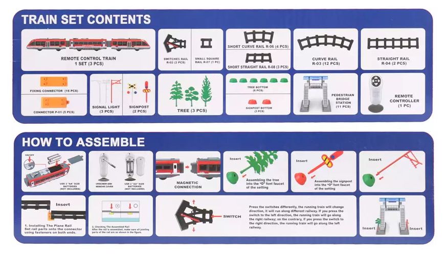 Залізниця на радіокеруванні зі світлом і звуком 76 елементів 141 х 75 см 32212 фото
