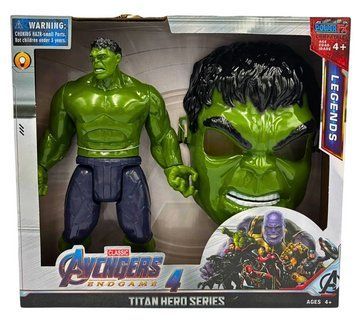 Ігровий набір Месники Avengers Фігурка Марвел Халк з ефектами Маска героя Зелений 42175 фото