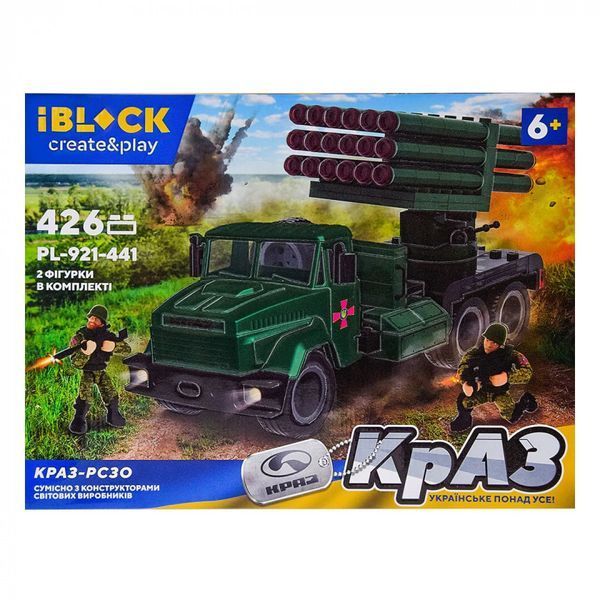 Конструктор військовий КрАЗ РСЗО IBLOCK Армія 426 деталей (PL-921-441) 33152 фото