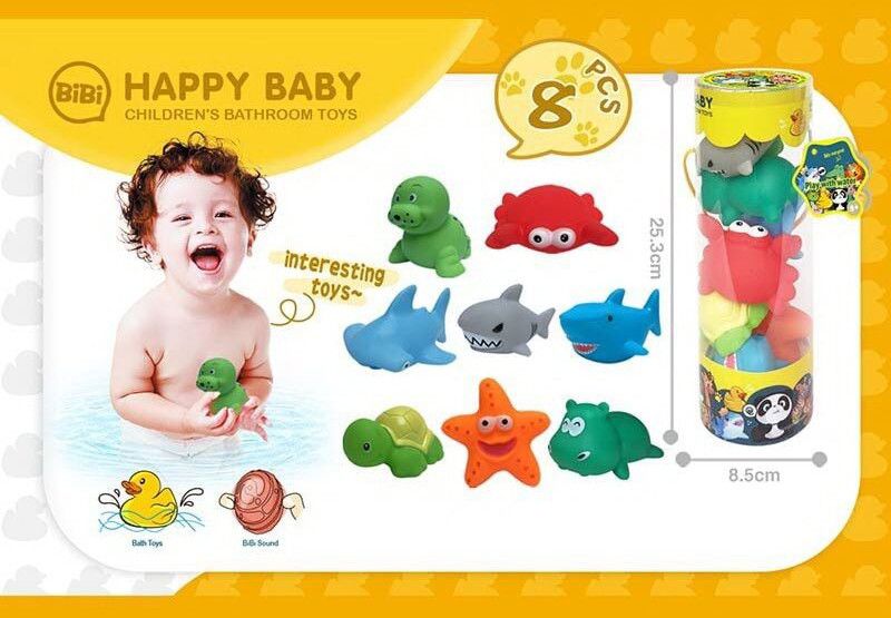 Игрушки для ванной с пищалкой Happy Baby 8 штук 31027 фото