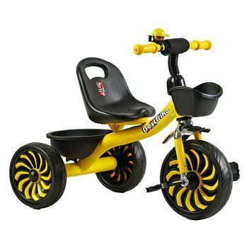 Трехколесный велосипед детский колеса EVA с корзинами 1,5-5 лет Best Trike Желтый 34350 фото