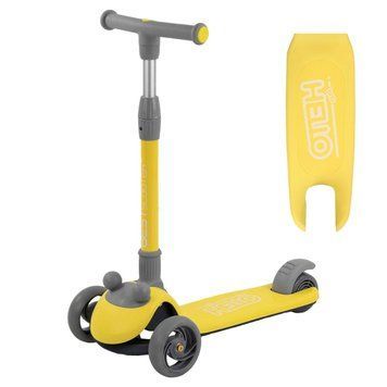 Складной трехколесный самокат со светящимися колесами Best Scooter Желтый 25933 фото