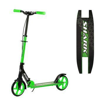 Двухколесный детский самокат с ручным тормозом Складной Best Scooter Shark Зеленый 30532 фото
