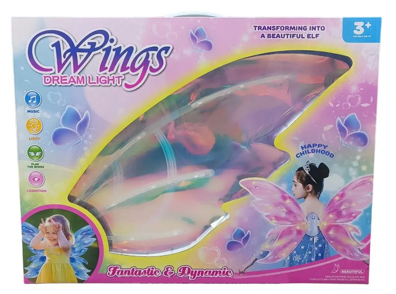 Дитячі крила, що світяться Метелики Феї з музикою Wings dream light 34728 фото