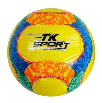 Мяч футбольный 5 размер PVC 330-350 г TK Sport Желтый 30337 фото