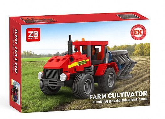 Конструктор Трактор с прицепом Farm Cultivator 578 деталей Красный 43505 фото