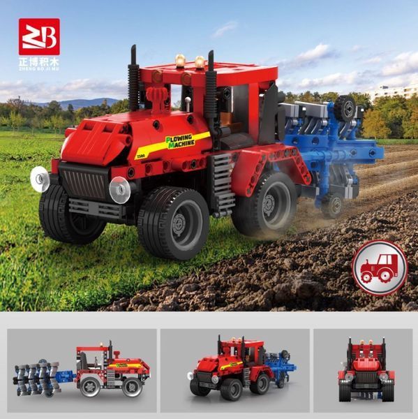 Конструктор Трактор с прицепом Farm Cultivator 578 деталей Красный 43505 фото
