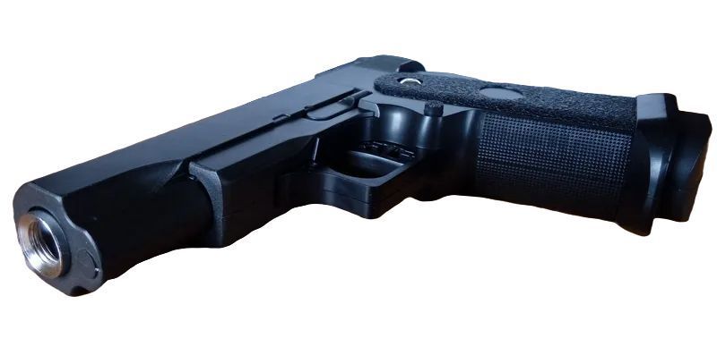 Игрушечный пистолет на пульках с глушителем Galaxy Colt G10A металлический Черный 23673 фото