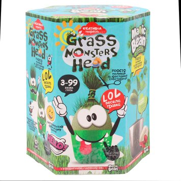 Набор для творчества выращивания растений "Grass monsters head" Danko Toys Голубой 23549 фото