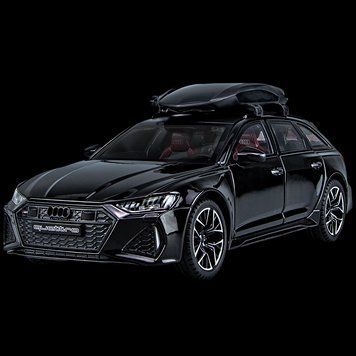 Металлическая машинка инерционная с эффектами Audi A6 Универсал с багажником Auto Expert Черный 44360 фото