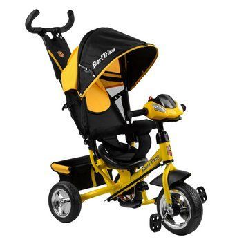 Триколісний велосипед з батьківською ручкою від 18 місяців Best Trike Чорний з жовтим 22280 фото