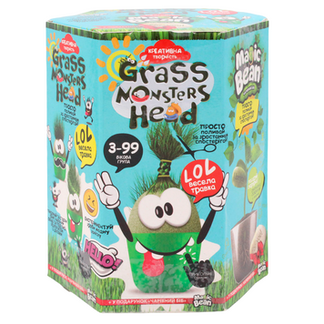 Набір для творчості вирощування рослин "Grass monsters head" Danko Toys Блакитний 23549 фото